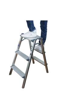 Step Stool SAFE Folding Aluminium Ladder 10X12 1/2  