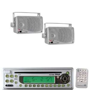 Pyle Marine Radio Receiver and Speaker Package   PLCD10MR AM/FM MPX In 