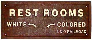 Colored Restroom” Black Americana cast iron sign #E668  