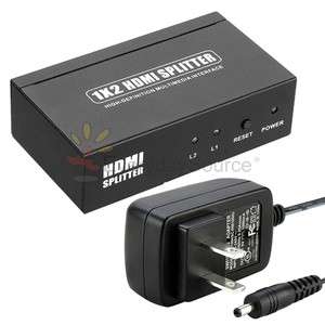 HDMI Splitter Amplifier Multiplier 1x2 Female (1 in 2 Out) 3D 