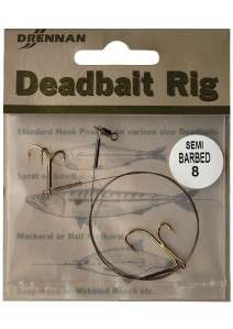 Drennan Deadbait Rig treble & double hook to trace wire  