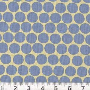  45 Wide Color Beat Circles Blue/Tan Fabric By The Yard 