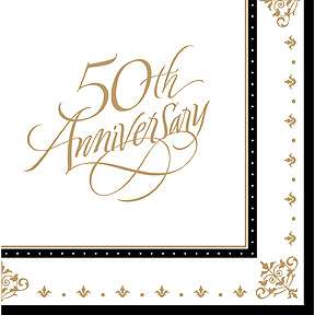 50th Anniversary Party STAFFORD GOLD LUNCH NAPKINS  