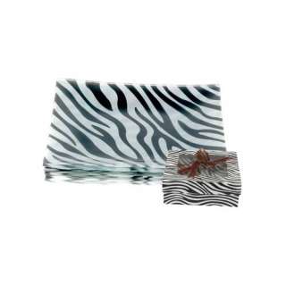 Go Wild with these glass zebra appetizer plates. Each set of 4 comes 