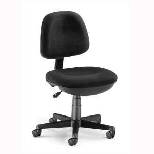  Task Chair, Armless, Black Fabric