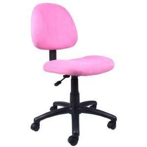  Boss   Armless Posture Back Task Chair In Pink Microfiber 
