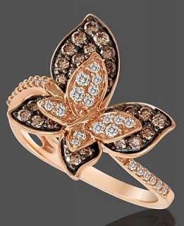 Le Vian 14k Rose Gold Chocolate Diamond Butterfly Ring (7/8 ct. t.w 
