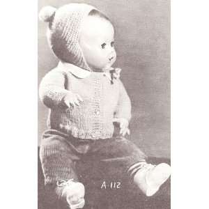 Vintage Knitting PATTERN to make   Knitted Baby Doll Clothes 10 18 