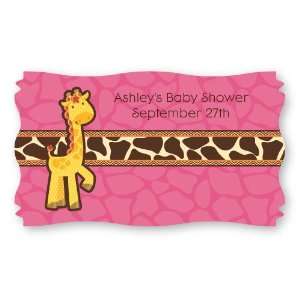  Giraffe Girl   Set of 8 Personalized Baby Shower Name Tag 