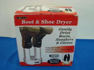 NEW IN BOX Ideaworks Boot & Shoe Glove Dryer Adaptor Included Absorbs 