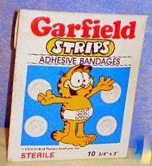 Vtg Garfield 1978 Sterile Bandages Band aids Strips New  