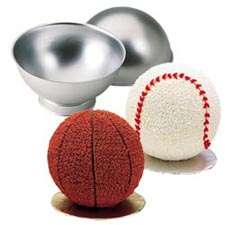 Wilton 3D SPORTS BALL CAKE PAN SET 3 D Baseball Soccer  