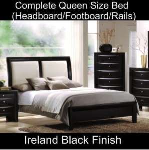 Modern Bedroom Furniture Black White Queen Size Bed Set  