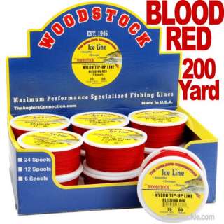Woodstock Ice Fishing Line, black, Tan, and Red 200 Yard Spools  