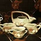 Vintage McCoy Teapot & Sugar/Cream Bowls Pine Cone Nice