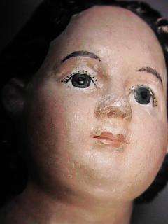 18 Greiner 1858 Patent Papier Mache Doll Blue Eyes  