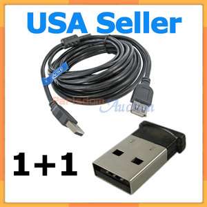NSI 25 FT USB Cable + Mini USB Bluetooth Dongle Adapter  
