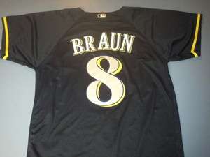 Milwaukee Brewers Ryan Braun HOME BLUE jersey shirt Size 50  