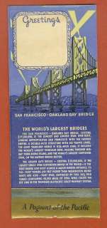   International Expo  San Francisco Oakland Bay Bridge Matchcover  