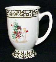 Christmas Tree Snowman Winter Pedestal Coffee Mug Cup  