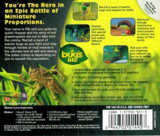 Bugs Life Action Game PC CD kids animated movie based ant insect 