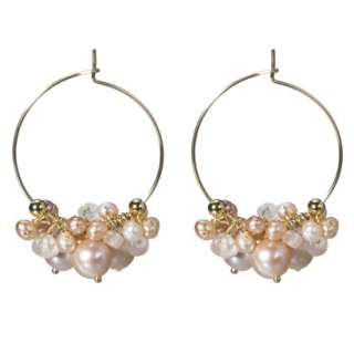 Gold Over Silver Beaded Hoop Earring.Opens in a new window