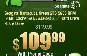 Seagate Barracuda Green 2TB 5900 RPM 64MB Cache SATA 6.0Gb/s 3.5 Hard 