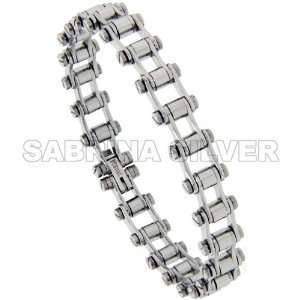  Stainless Steel Bicycle Chain 7.25 in. Bracelet, 3/8 in 