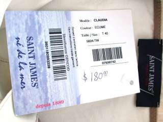 NWT $180   SAINT JAMES France ivory nautical vest   S  