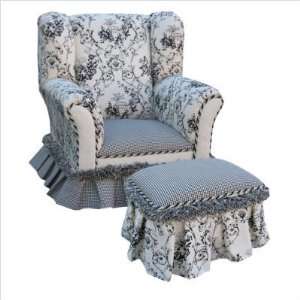   101220127 Child Wingback Chair in Toile   Black Furniture & Decor