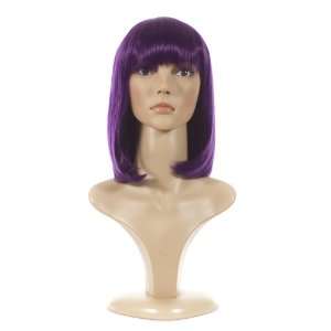  Long Purple Bob Cut Wig  Thick Blunt Fringe  Available 