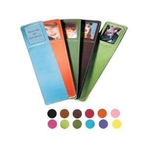   Leather Genuine Napa Leather Photo Bookmark in Violet 