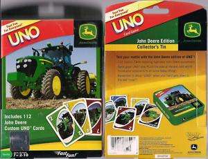 JOHN DEERE UNO CARD GAME IN COLLECTORS TIN HARVEST CARD FREE DOMESTIC 