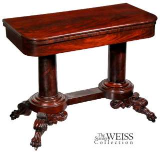 SWC Classical Card Table 1830, labeled Holmes, New York  