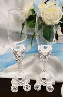 Cinderella Carriage Wedding Toasting Champagne Glasses  