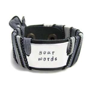  Custom Stamped Bracelet   Leather Cuff Jewelry