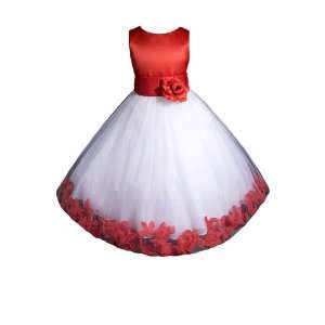  New Red Flower Girl Wedding Christmas Pageant Party Dress 2 Baby