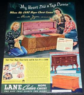   MAGAZINE PRINT AD, LANE CEDAR CHESTS, THE GIFT THAT STARTS THE HOME