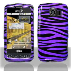 LG Optimus V   Cell Phone Faceplates Cover Purple Zebra  