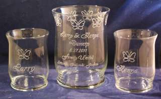   Butterfly Wedding Unity Ceremony Set with Hurricane vases  