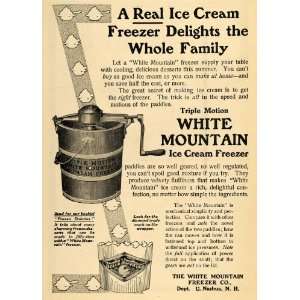  1910 Ad Ice Cream White Mountain Freezer Company Churn 