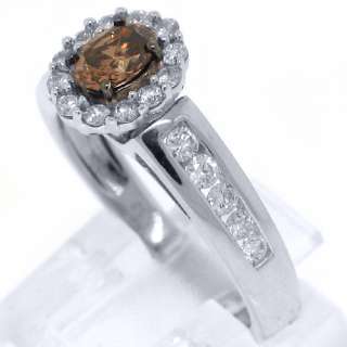 WOMENS CHOCOLATE BROWN CHAMPAGNE DIAMOND ENGAGEMENT PROMISE RING OVAL 