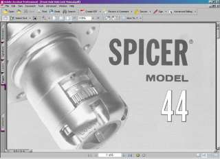 DANA 44 SPICER Front & Rear Axle Service Repair MANUAL 11 Total 