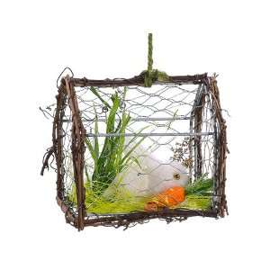  4.5Hx4.5W Bunny w/Carrot in Cage White (Pack of 6) Patio 
