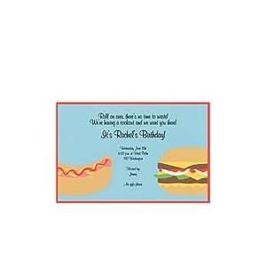  Burger & Dog Invitation Adult Birthday Invitations Health 