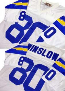 Kellen Winslow #80 San Diego Chargers Throwback White Sewn Mens Size 