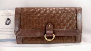 Jaclyn Smith Brown Braided All in One Clutch Wallet NWT  