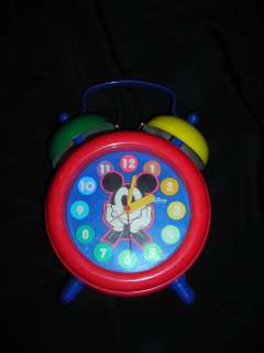   Mouse RED DISNEY Quartz Alarm Clock RARE Twin Bell Vintage  