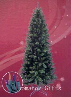 GREEN Designer Alaska SLIM Christmas Tree 7.5 Ft PreLIT Multi  