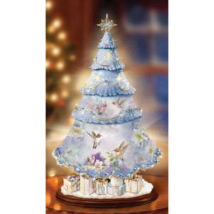 Holiday Splendor Illuminated Rotating Tabletop Christmas Tree  